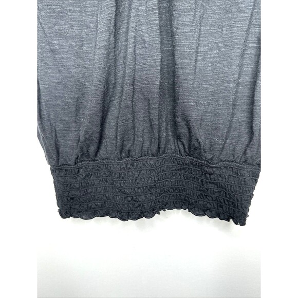 Mudd Shirt Top Juniors MEDIUM BLACK Knit Short Sleeve Cinched Bottom - Picture 5 of 6